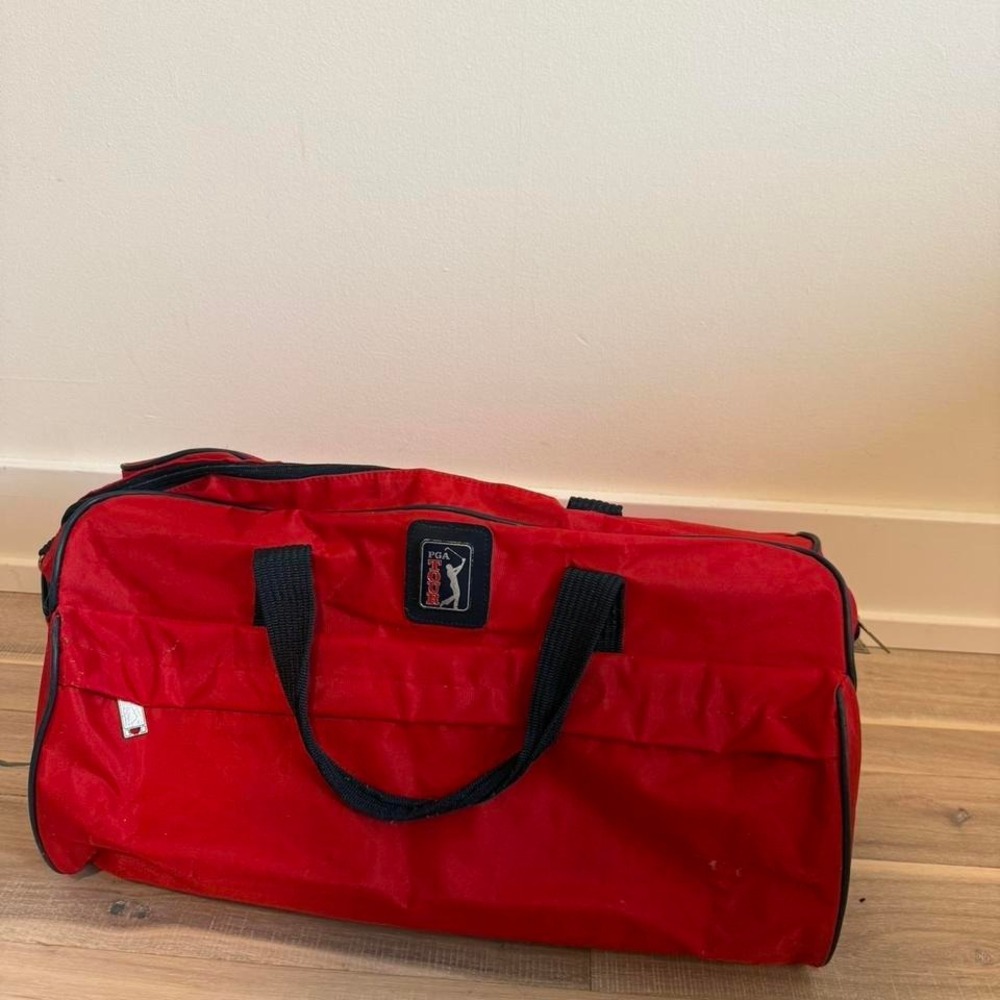 PGA Tour red duffle bag #golf #golfbag